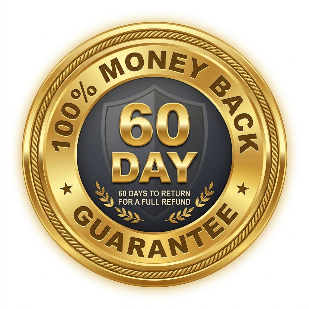 100% 60-Day Money Back Guarantee Badge